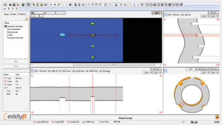 Internal rotary inspection system (IRIS) screen